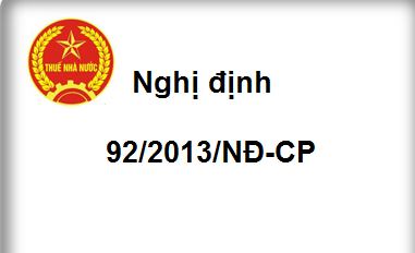 Nghị định 92.2013 về thuế TNDN